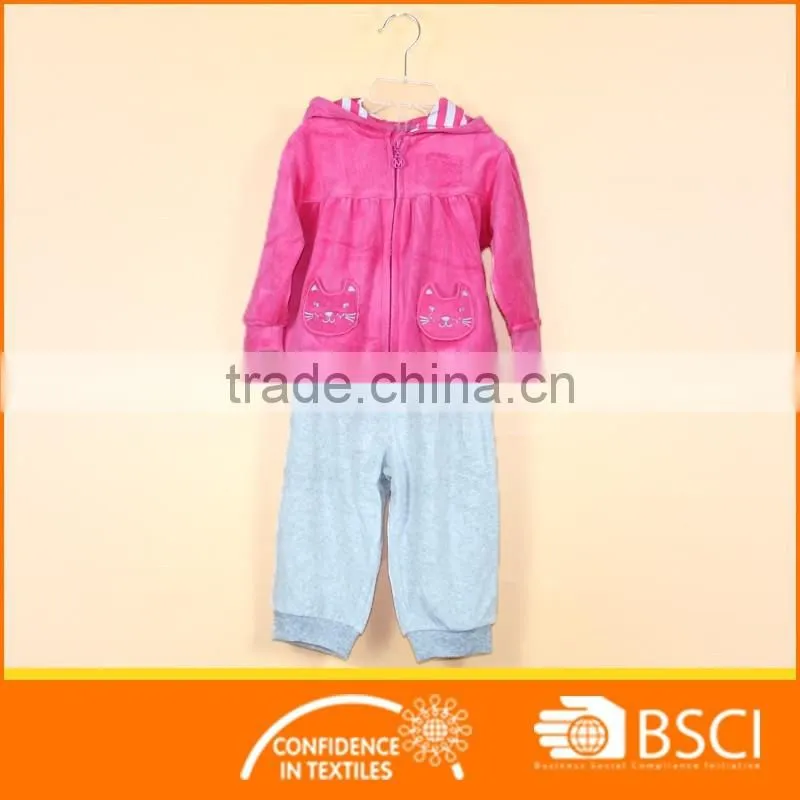 Baby Girl Clothing 2pcs Set full open with zipper