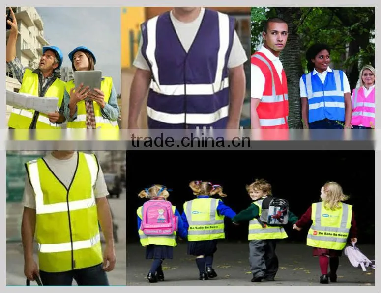 Black reflective working safety vest 3M