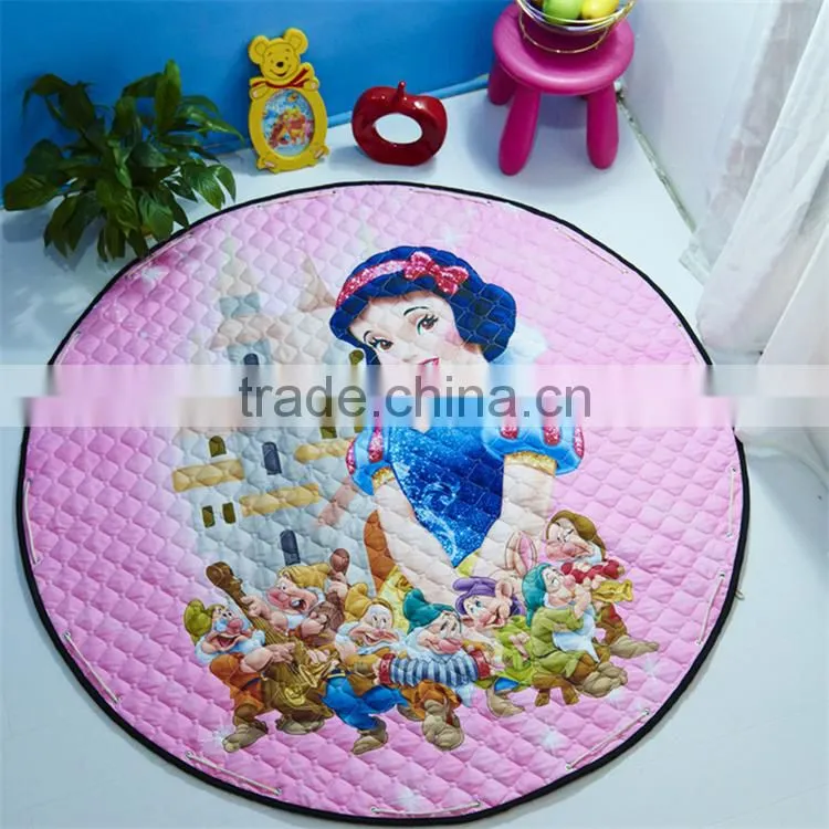 wholesale softy round shaped baby toy storage bag baby blanket play mats