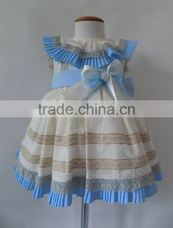 New Design Swiss Dots With Cape Collar Baby Girls Clothes Dress