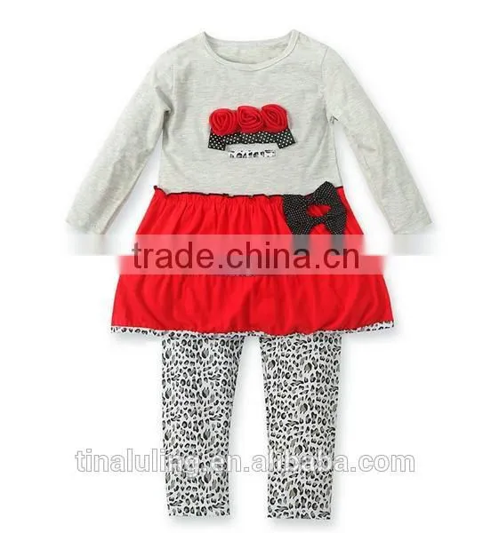 2015 new christmas holiday clothing sets kids Christmas girls outfits children clothing