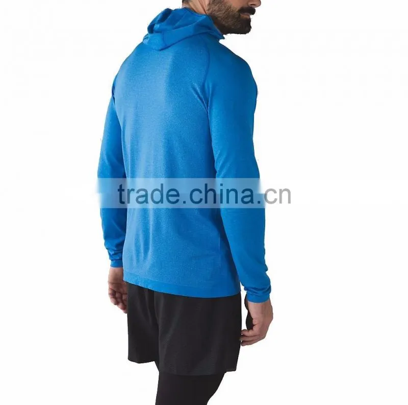 Wholesale quick dry fabric man running half zip pullover hoodie