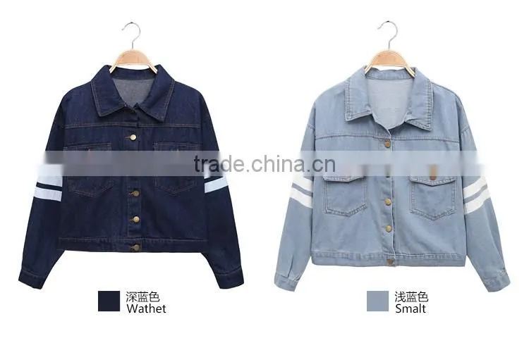 New 2016 BF Style Ladies Denim Jackets Outwear Jeans Coat Short Jackets Women Fashion Letter Print Jeans Coats Female Jackets