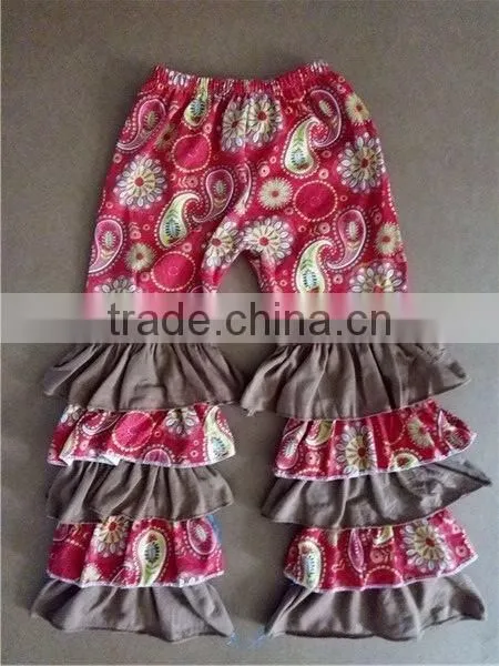 wholesale ruffle raglan100% made of cotton soft short & pants with bow children lovely design