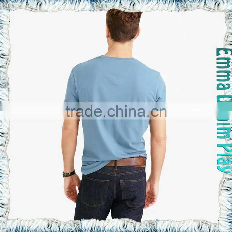 2017 Mens Single Pocket Quality Organic Cotton Round Neck T-Shirt