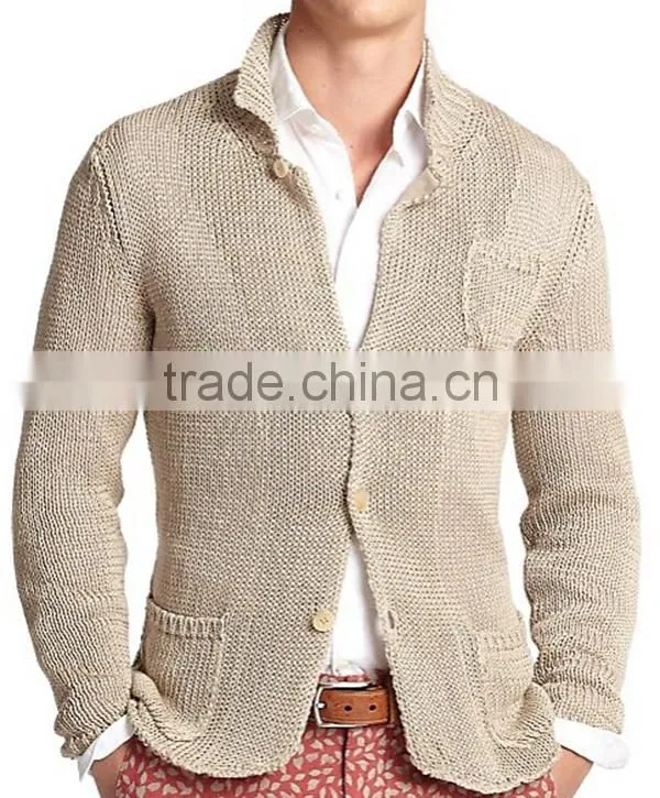 Blending Casual button Knitted Man Sweater
