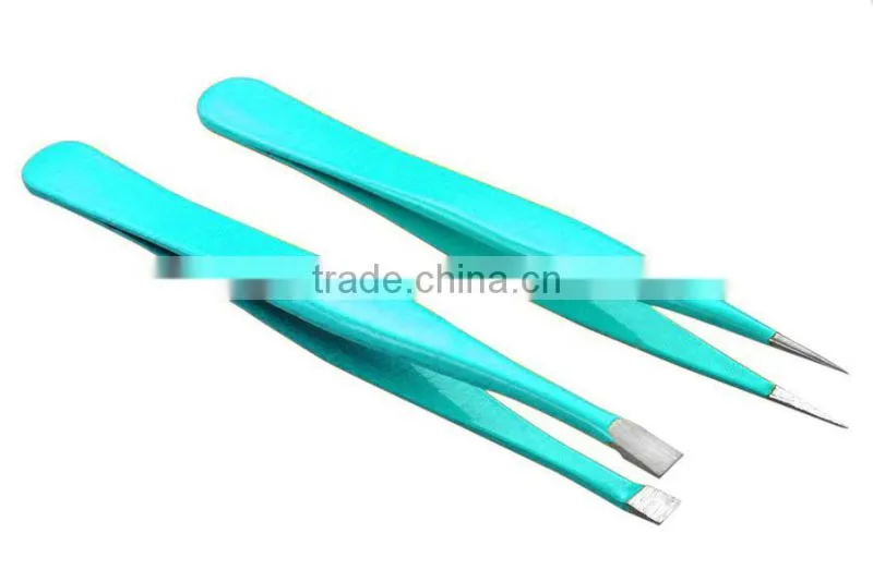 pointed and slanted tweezers set/ eyebrow tweezers set and also great for ingrown and chin hair