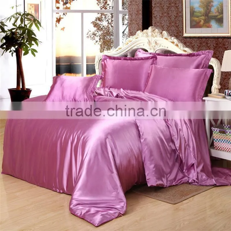 Ivory Color Silk Bedding Sets Twin Full Queen King Size Soft Bedcover Solid Color Duvet Cover Set