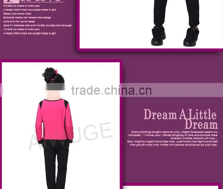 Girls Stylish Suit Kids Long Sleeve Sweatsuit Sets Children Gymnastics/Sports Suits