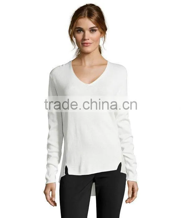 Ladies Custom Design Wholesale Plain Pullover Sweater