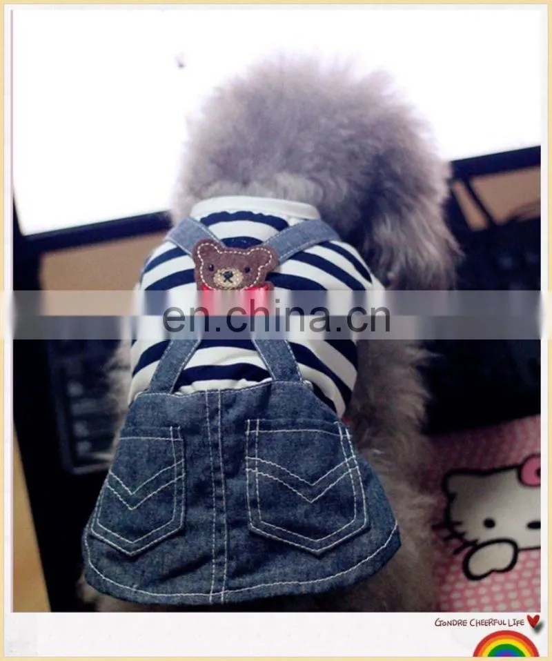 Pet Dog Cats Striped Pant Jumpsuit Clothes