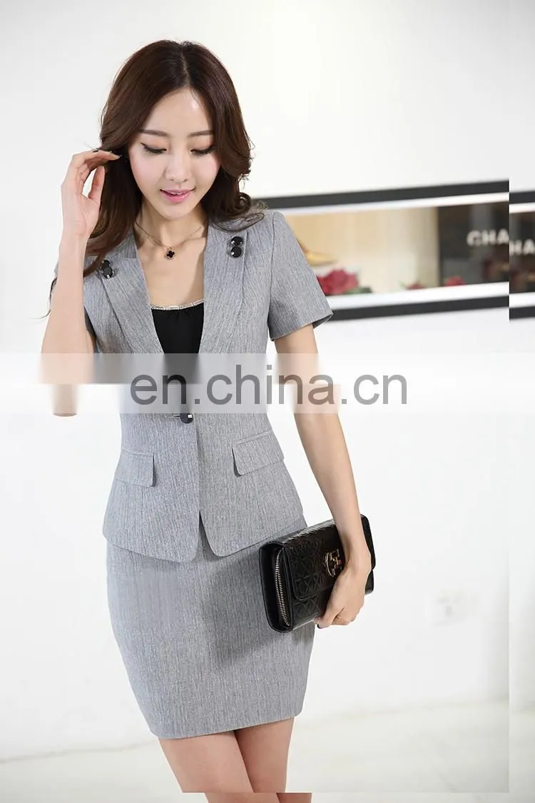 Newly Professional Slim Business Workwear Skirt Suit OL Lady Short Office Uniform Suit