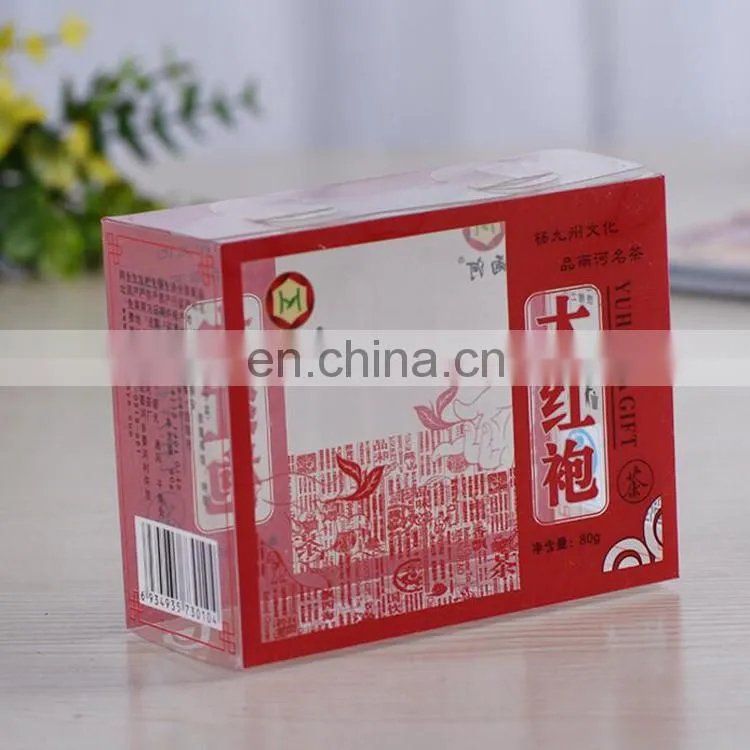 Guangzhou factory produced food plastic box, PP/PVC/PET plastic transparent tea box printing