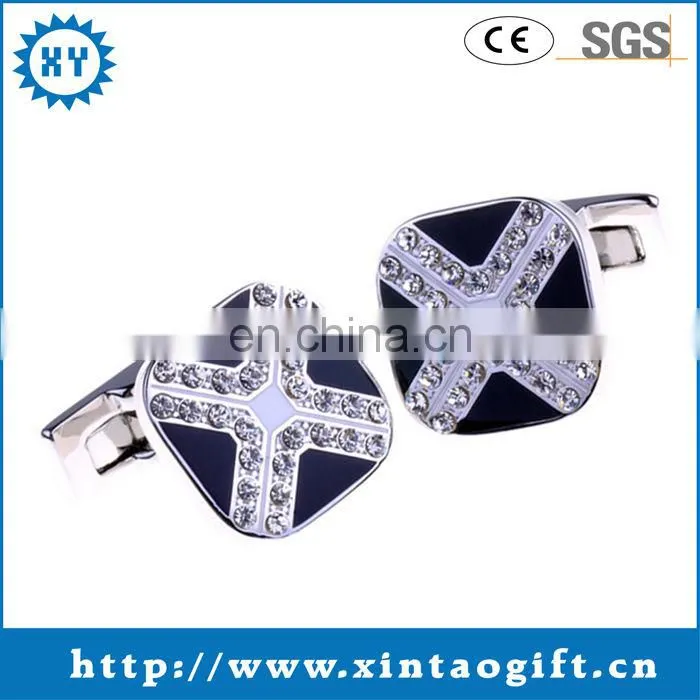 Promotion metal silver plating square silver cufflinks