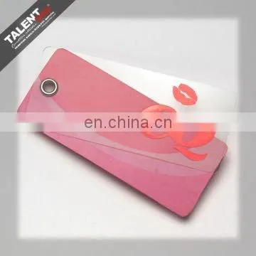 custom transparent screen printing PVC hang tag for garment