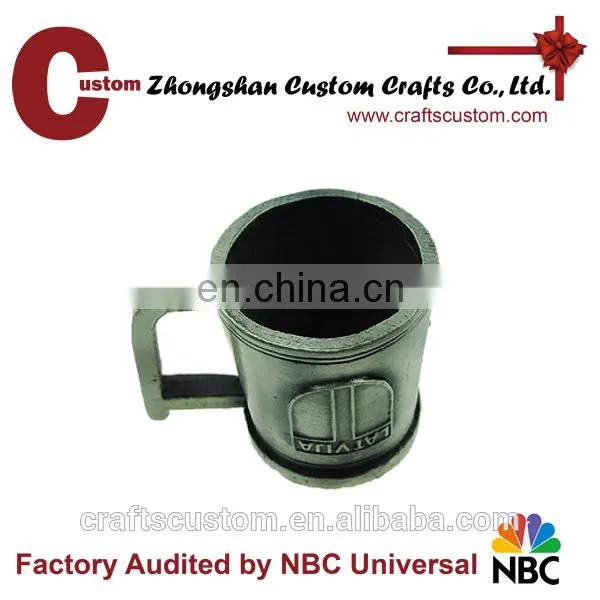 Custom 3D zinc alloy small metal drinking cups/promoion souvenir
