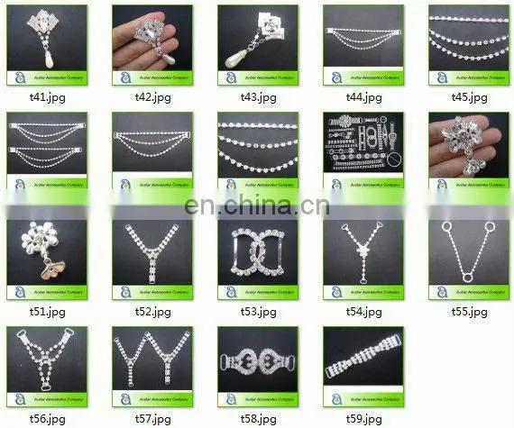 Fashion silver bra bikini connectors for ladies swimwear accessory