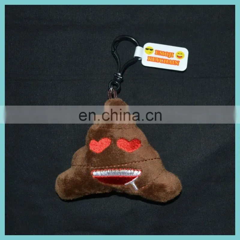 27 styles of creative plush emoji keychain poo keychain devil keychain