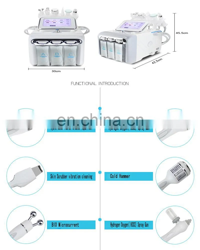 6 In 1 Hydra Aqua Dermabrasion Facial Peel Small Bubble Beauty Machine Deep Cleansing Skin Rejuvenation