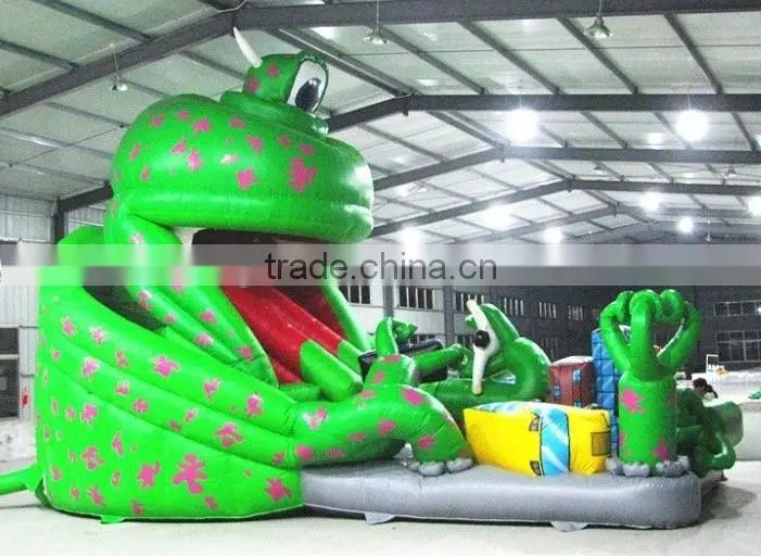 High quality inflatable trampoline park, The frog bouncer water park