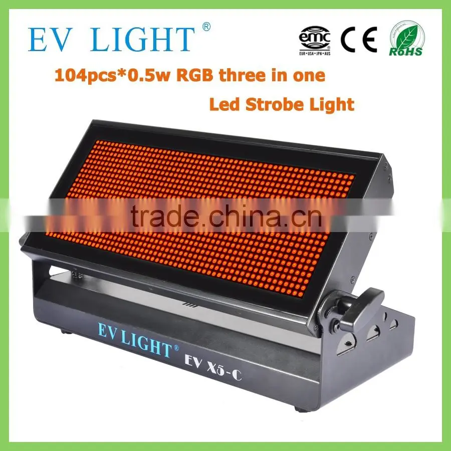Disco lighting 104pcs*0.5w RGB three in one Led strobe light