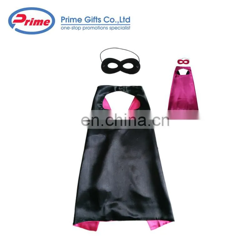 2021 Double Layers Superhero Costume Kid Adult Cape With Custom Mask For Kids Halloween Party Birthday Cosplay Costumes Set