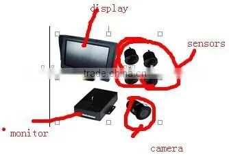 TFT006-4S Rearviem Parking Sensor Full Kit Camera TFT-4S 4.3'' inch Monitor Rear-view video parking sensor system