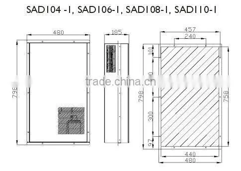 400W IP23/IP55 energy-saving industrial cabinet air conditioning unit