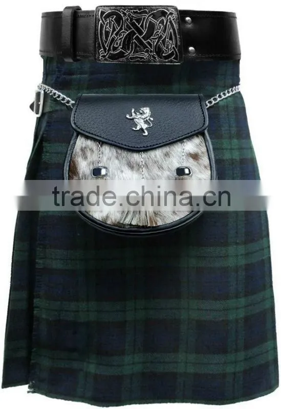 New Black Watch 5 Yard 10 oz Scottish Highland KILT (Formal & Everyday)