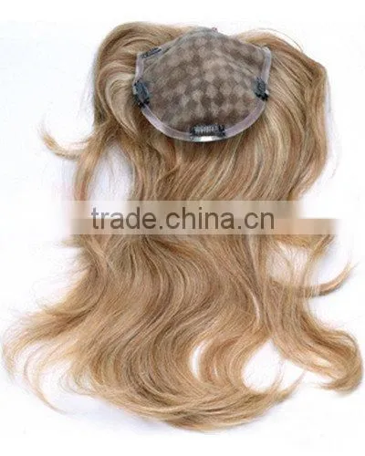 silk top hair piece with knots hidden,hair looks rise from scalp