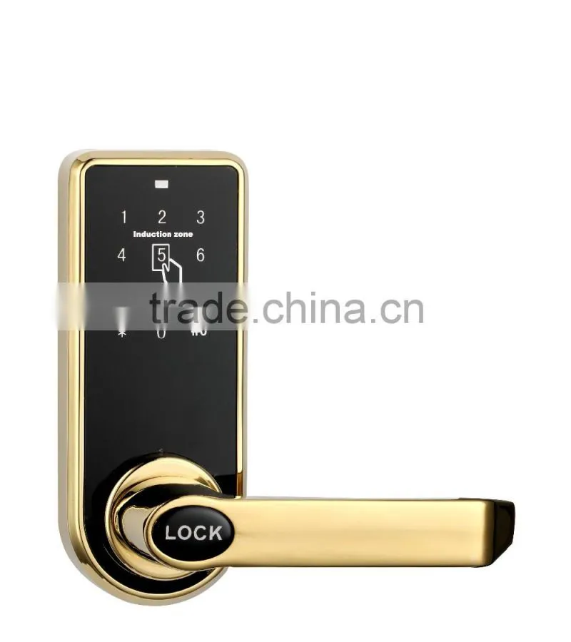OSPON touchscreen digital latch bolt door lock,Gold color