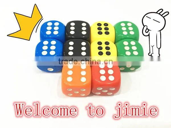 high quality custom colored 6 sided dice playing