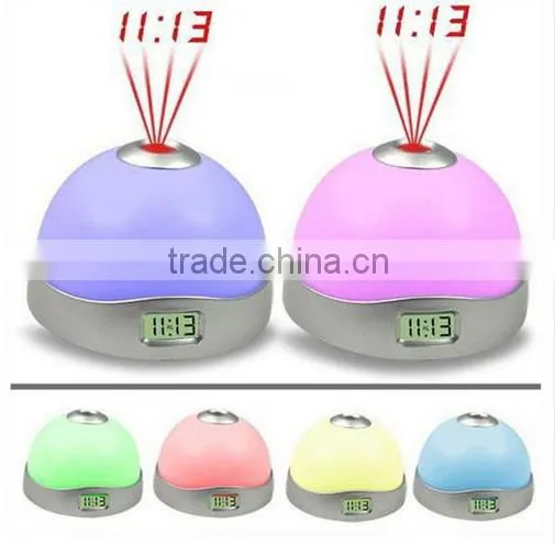7 LED Color Triangle Alarm Clock change alarm clock Pyramid Digital LCD Snooze