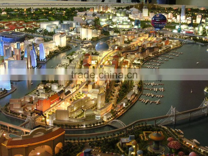 Urban planning scale model, government land using project for commercial center