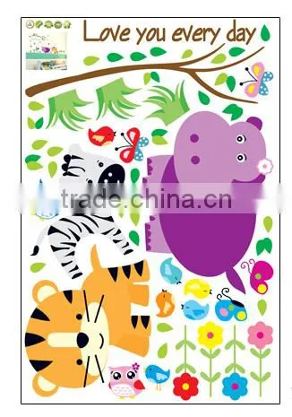 ALFOREVER the owl with other animals wall sticker,owl pvc sticker