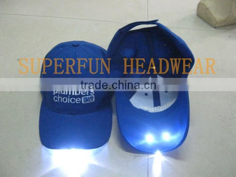100% cotton red LED lighting hats