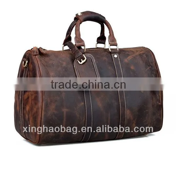 Custom printed tote leather travelling bag