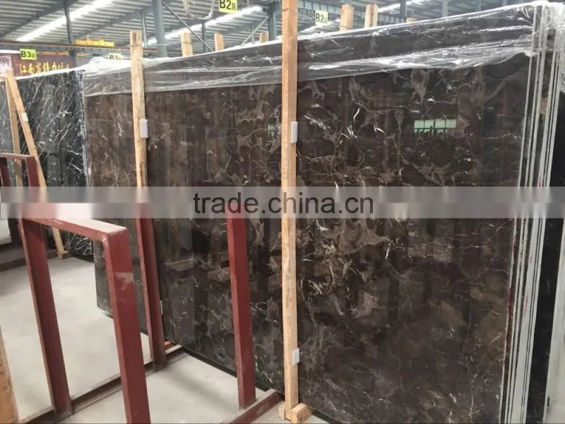 2016 hot sale polished cheap Chinese brown marble dark emperador slab