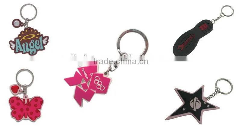 Custom Promotional 3D Rubber Soft PVC Key Ring Keychain