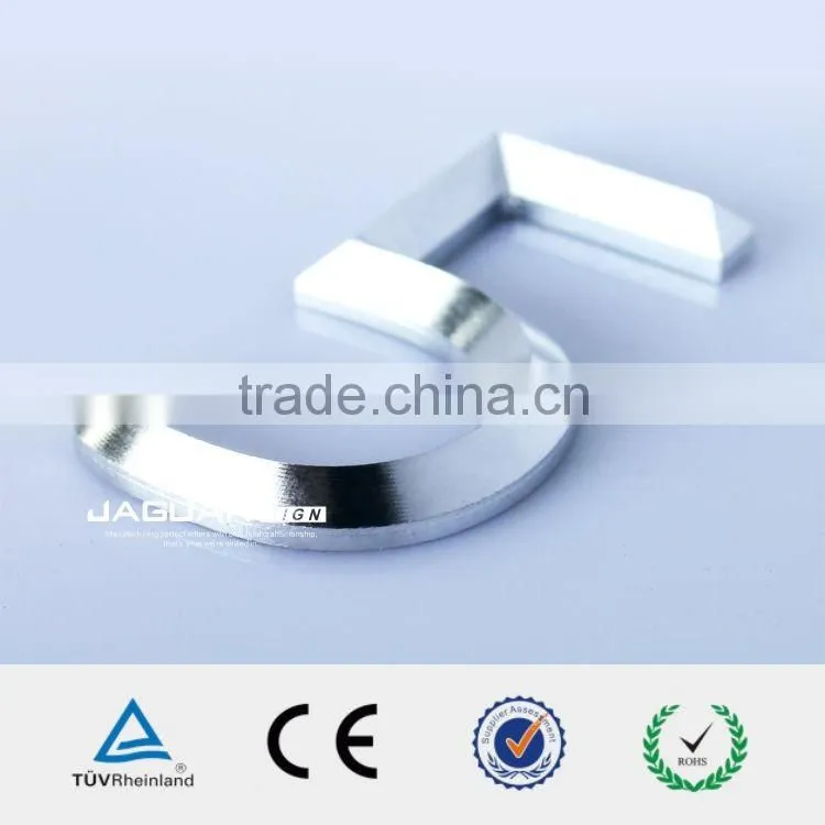 Solid carved small metal alphabet and number 3d aluminium letter for shopping