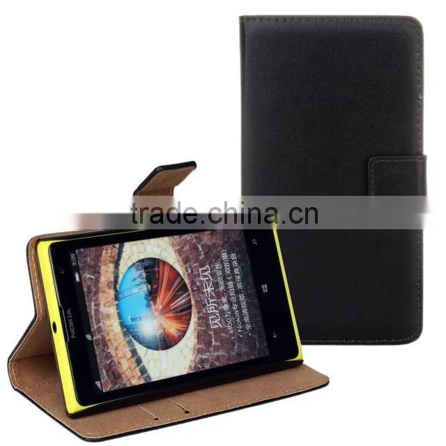Genuine Leather Wallet Case for Nokia Lumia 1020 Mobile Phone Case