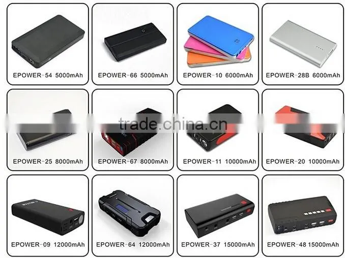 2016 12V 6000mAh The slim multi function min jump starter power bank