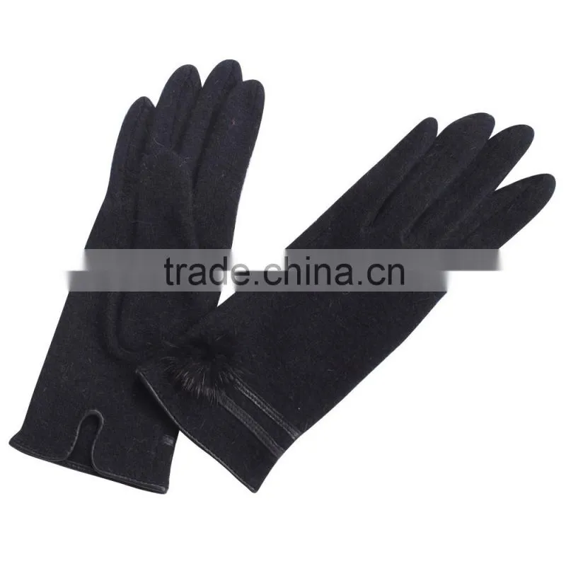 rabbit fur decorate gloves