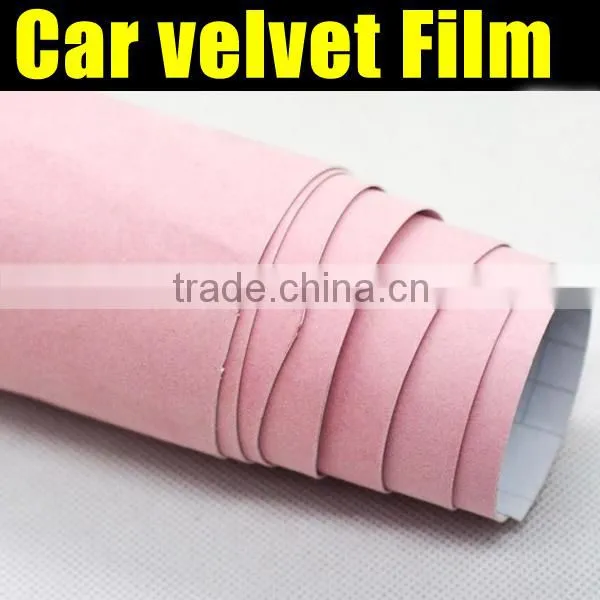 velvet car wrap 1.35*15m red color