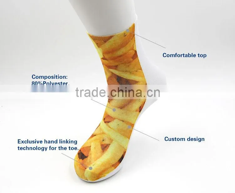 Hot Sale Custom Funny Design Digtal Sublimation Socks for women