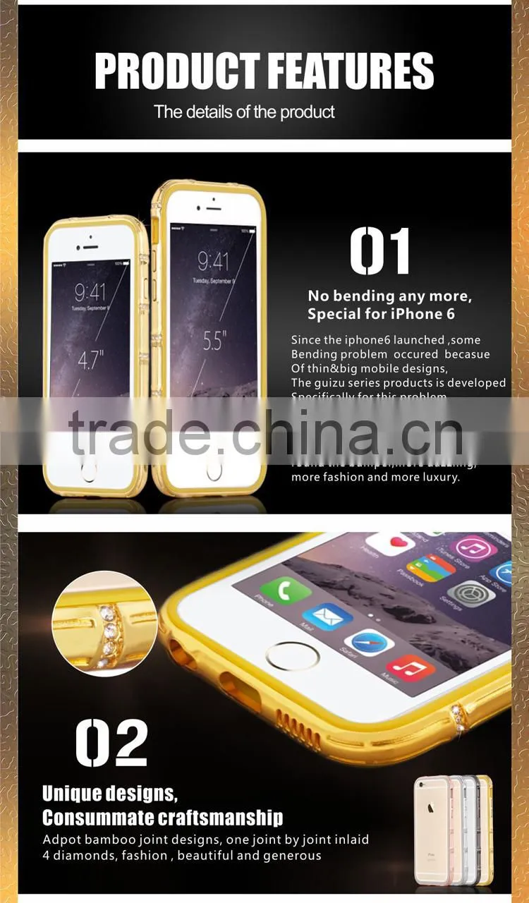 Factory Wholesale Metal Phone Case with TPU for iPhone 6 Plus