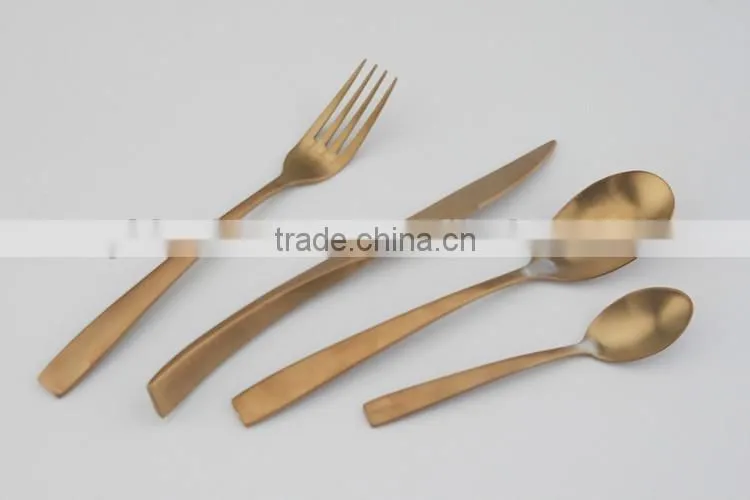 high quality gold plated flatware cultery set 6362