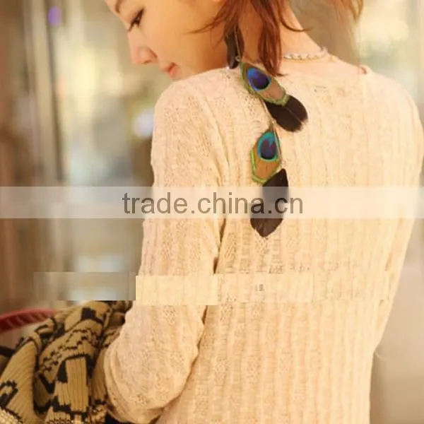 2014 fashion celebrity Bohemia hairband type peacock feather hairband