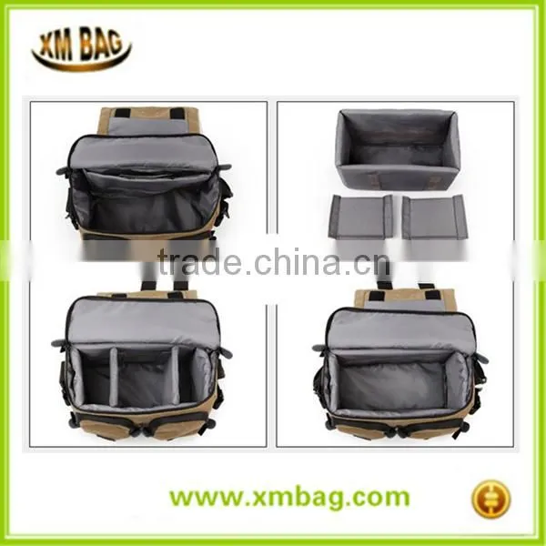 Fashion canvas camera bag for PENTAX, CANON NIKON camera shoulder bag durable dslr camera bag with leather