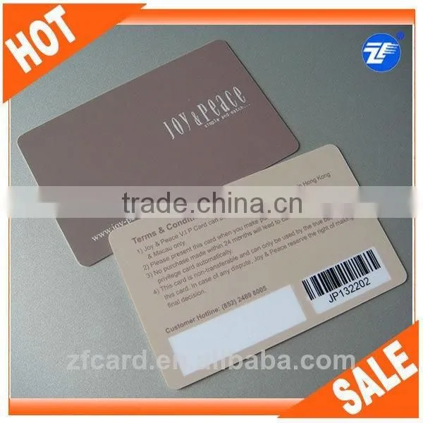High quality custom plastic pvc gift card with barcode printed